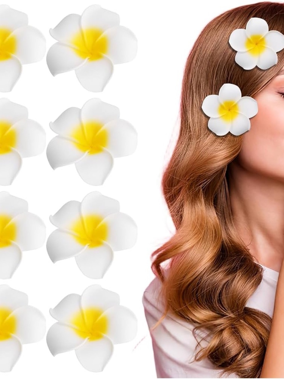 NEW 10pc Hawaiian Flower Hair Clips